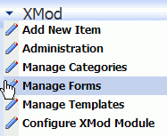 Actions Menu: Manage Forms