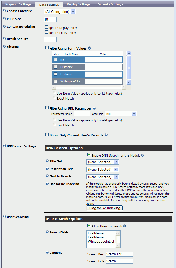 Data Tab