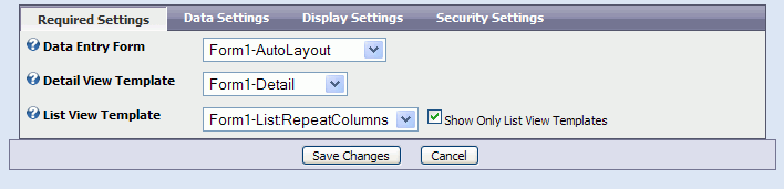 Configure XMod Module - Required Settings Tab