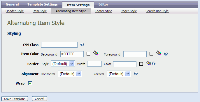 Ebook Review List Template Alternating Item Style Settings
