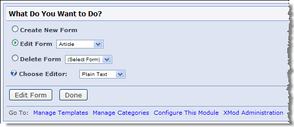 Manage Forms - Main Page Manage Forms - Main Page