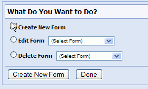 Manage Forms Main Page