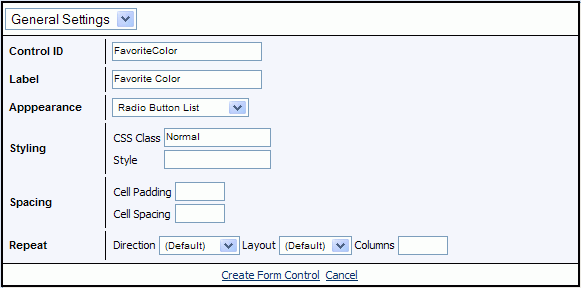 Single select tag designer - general settings