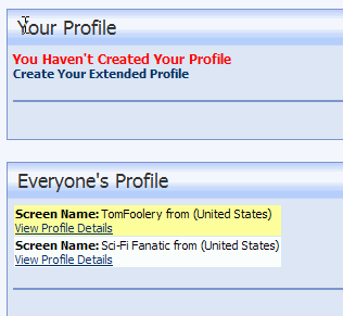 Your Profile and Everyone's Profile Viewed by User #3, Who Hasn't Created a Profile