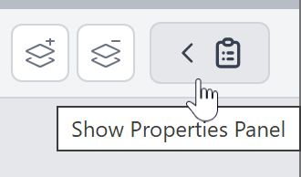Collapsed Property Panel showing the Show Properties Panel button