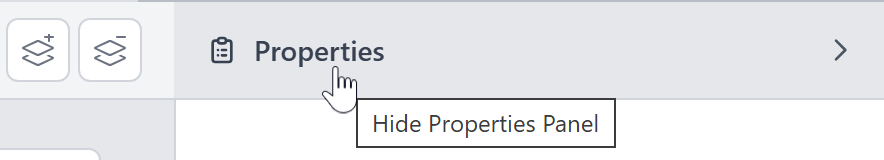 Expanded Property Panel header showing the Hide Properties Panel button